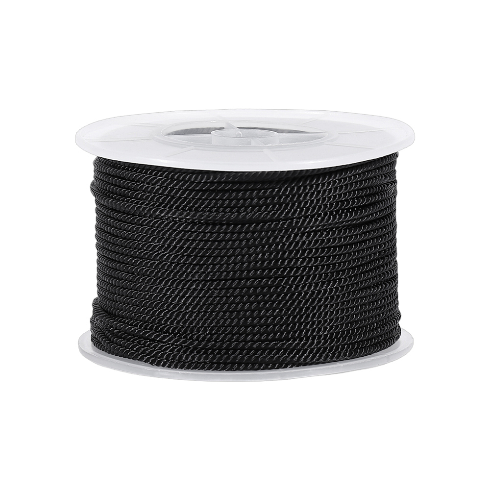 Cord Trim Twisted - 54.68 Yard Siyah Bükümlü Kordon 2mm