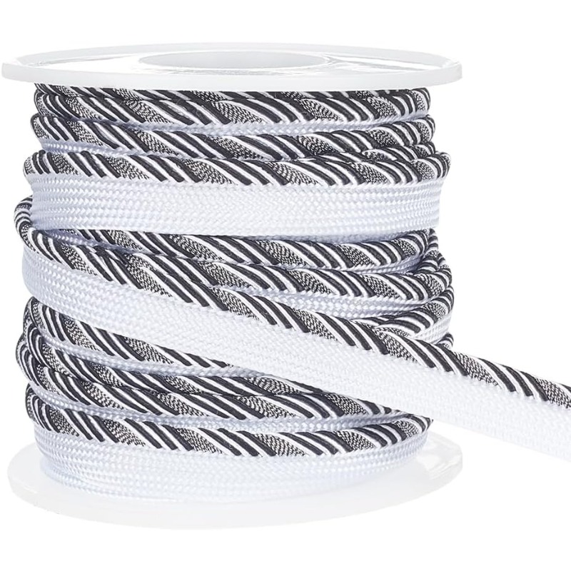 Cord Trim Twisted - 10 Yard siyah bükülmüş dudak kordon