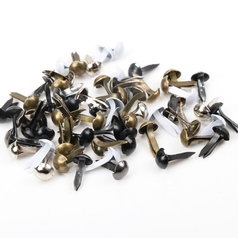 Embellishments For Scrapbooking - 100 adet Karışık Yuvarlak Metal Brad
