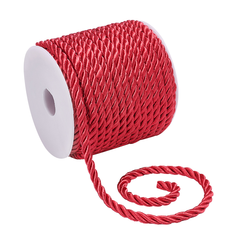 Cord Trim Twisted - 19.6 Yard kırmızı ipek halat 3-Ply