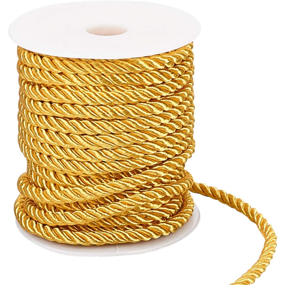 Cord Trim Twisted - 59 Feet Altın Kordon 5mm Bükülmüş