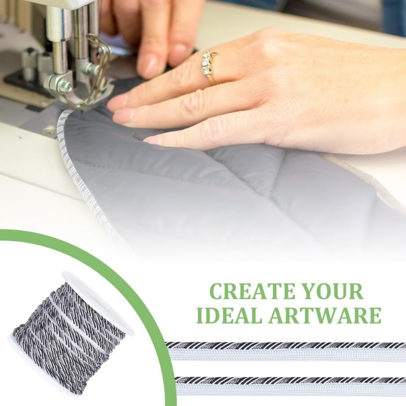 10 Yard siyah bükülmüş dudak k - Cord Trim Twisted incelemesi ve fiyatı