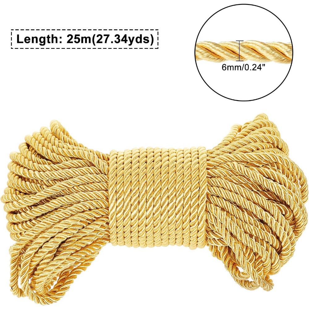 6mm altın kordon 27 metre bükm - Cord Trim Twisted incelemesi ve fiyatı