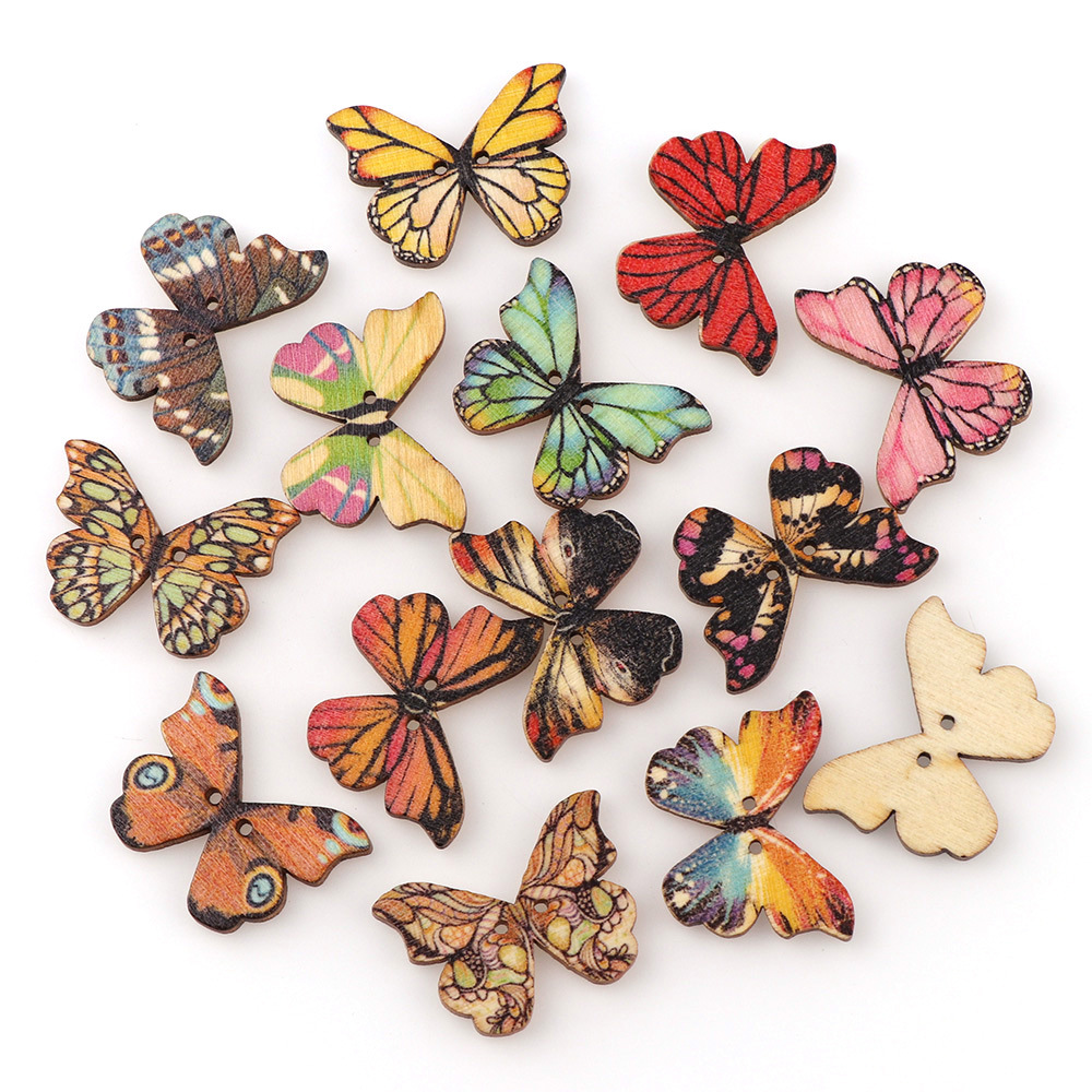 50 adet Kelebek ahşap düğme ka - Embellishments For Scrapbooking incelemesi ve fiyatı
