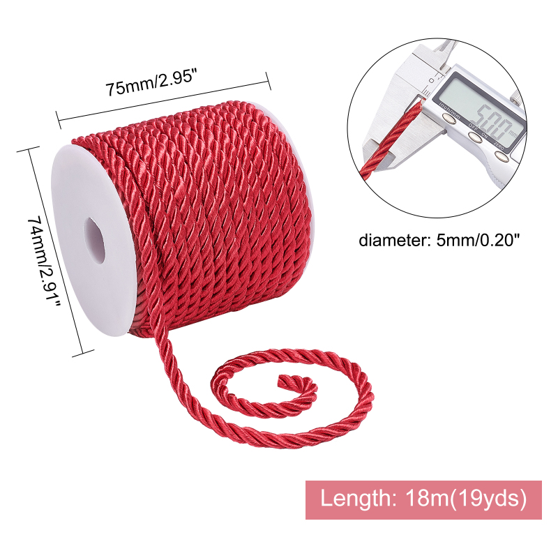 19.6 Yard kırmızı ipek halat 3 - Cord Trim Twisted incelemesi ve fiyatı