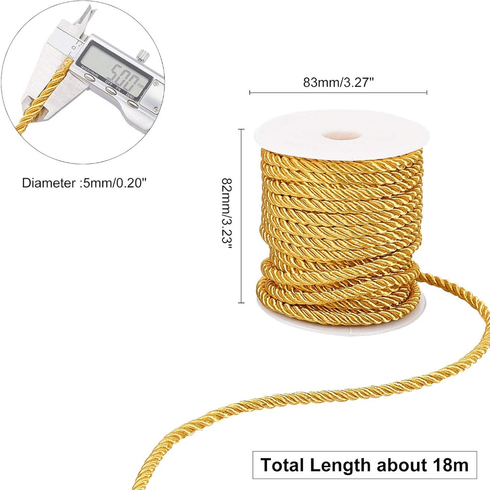 59 Feet Altın Kordon 5mm Bükül - Cord Trim Twisted incelemesi ve fiyatı