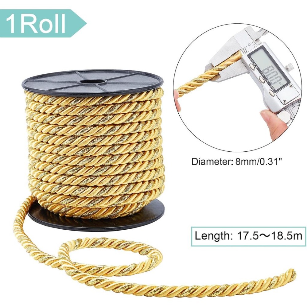 8mm Bükümlü Kordonlar 20 Yarda - Cord Trim Twisted incelemesi ve fiyatı